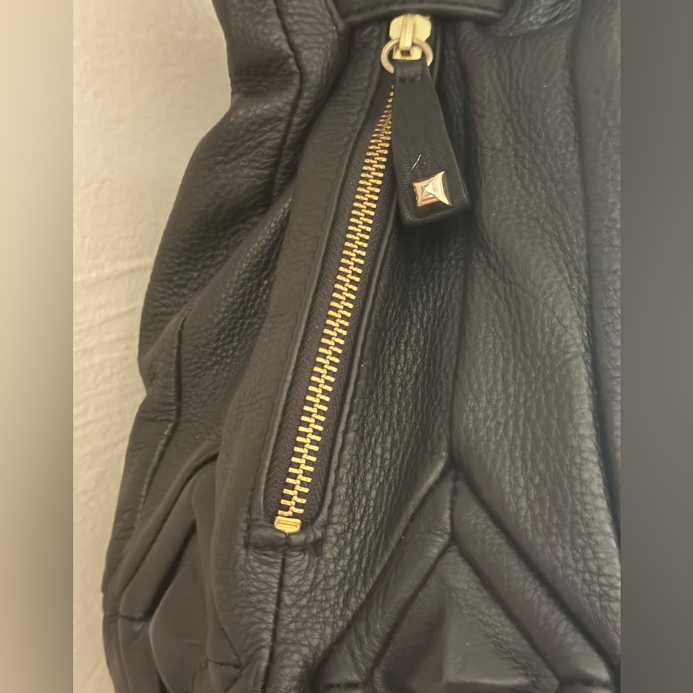 Elliott Lucca Black Leather Bucket Boho Bag - Picture 3 of 6